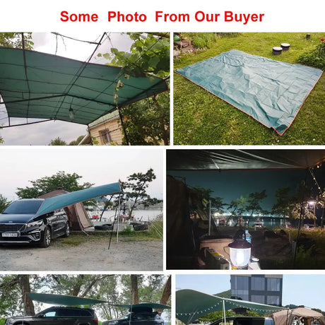 4x3m 3x3m Awning Waterproof Tarp Tent Shade Ultralight Garden Canopy Sunshade Outdoor Camping Hammock Rain Fly Beach Sun Shelter - Lootquake
