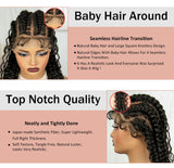 34" Twisted Cornrow Full Lace Braided Wig | Baby Hair | Synthetic Lace Front Braids | Black Women