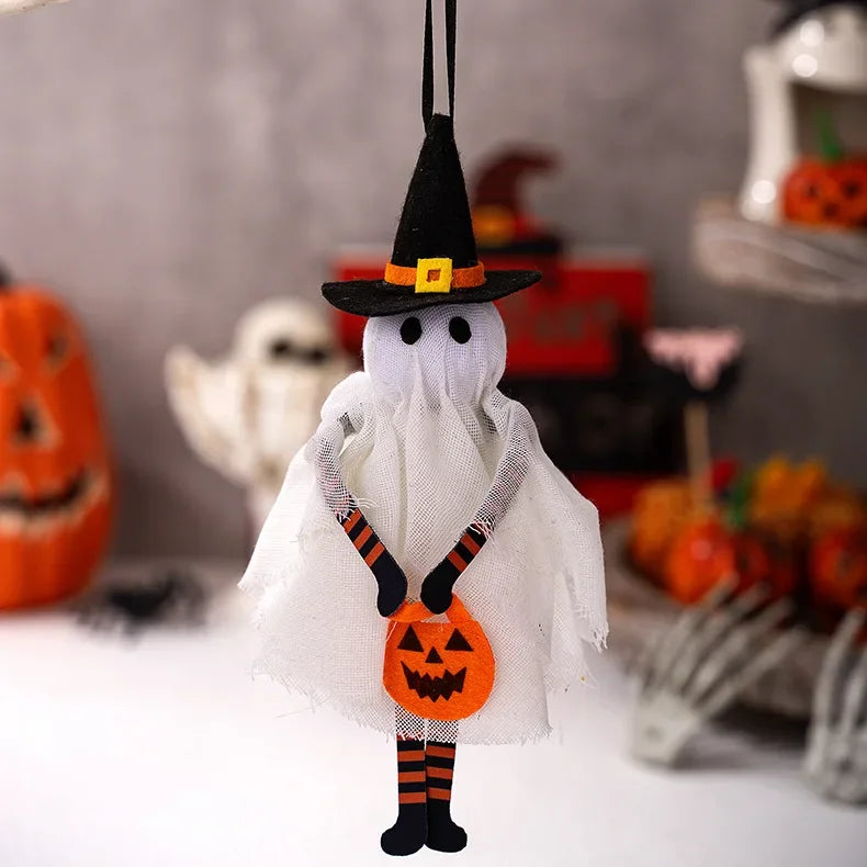 DIY Halloween Hanging Ornaments Fabric Pumpkin Ghost Skull Bewitching Decor Home Party Spooky Season