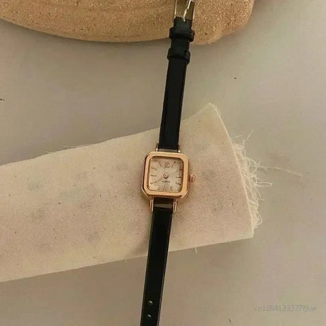 Hot Sales Women Watch Small Square Dial Thin Leather Strap Ladies Wristwatch Elegant Quartz Female Watches Casual reloj mujer - Lootquake