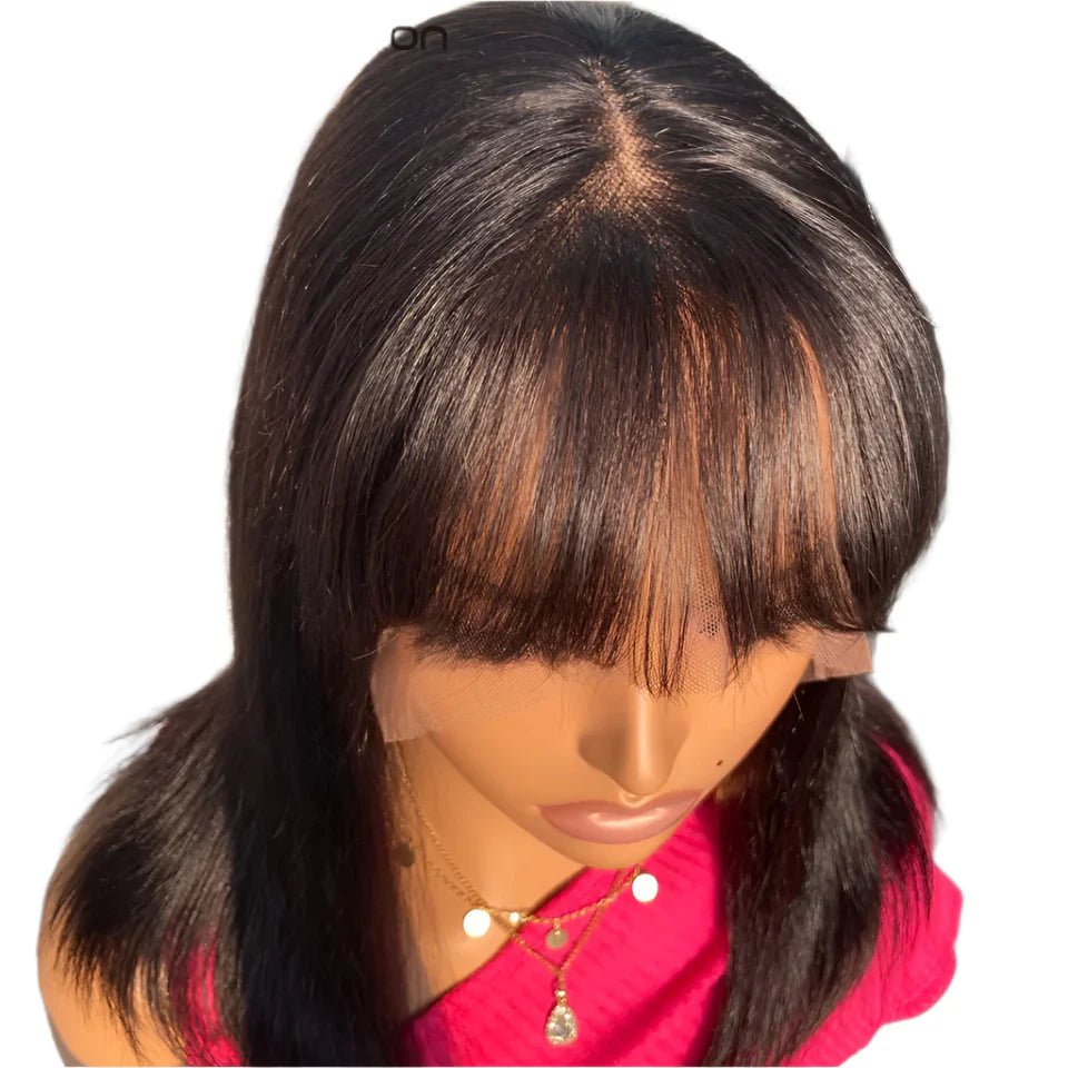 180% Density Minimalist Straight Bob Wig | Middle Part Lace with Bangs