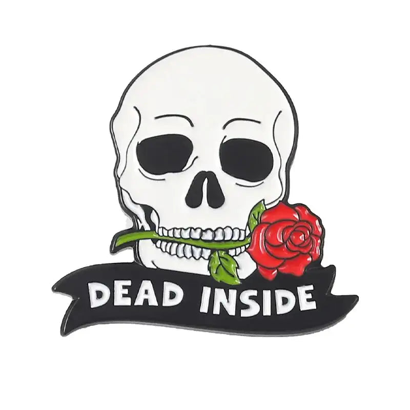 Punk Style Brooch Skull Rose Heart Brooch Halloween Cat Head Compass Wizard Hat Black Cat Alloy Brooches Enamel Badge Lapel Pins - Lootquake