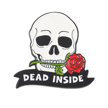 Punk Style Brooch Skull Rose Heart Brooch Halloween Cat Head Compass Wizard Hat Black Cat Alloy Brooches Enamel Badge Lapel Pins - Lootquake