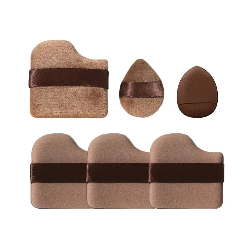 6PCS Chocolate Makeup Blender Cosmetic Puffs Air Cushion Foundation Sponge Loose Powder Puff Fit The Face Cosmetic Beauty Tools