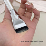 Brocha de base de cabeza plana, 1/3 ud., ultrafina, sin marcas, para maquillaje, herramientas cosméticas.
