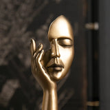 Estatua abstracta de resina, adornos de escritorio, esculturas, figuras, rostro, personaje nórdico, luz, arte de lujo, artesanías, decoración de oficina y hogar.