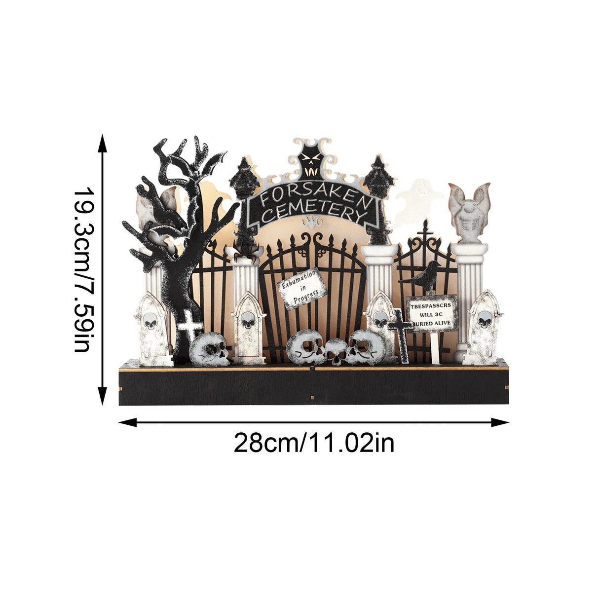 Indoor Outdoor Party Halloween Theme Decorations, Cemetery Desktop Home Halloween Decorations,bring Your Own 2 AA Batteries