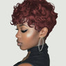 Black Women's Short Curly Elf Wig | Natural Wave Synthetic Wig (Black Color, Layered Elf Cut, Daily Use)