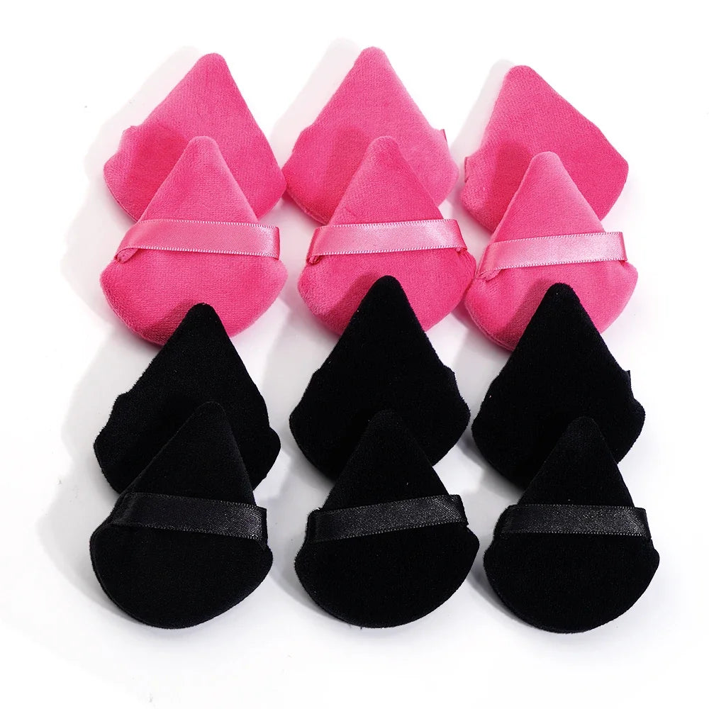 10/12 Pcs Triangle Powder Puff Wet Dry Use For Loose Powder Liquid Cosmetic Soft Plush Powder Puff Makeup Foundation