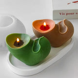 Aesthetic Wavy Fluted Geometric Striped Silicone Wax Candle Moulds Home Decor Unique Sculptural Ribbed Candle Mold