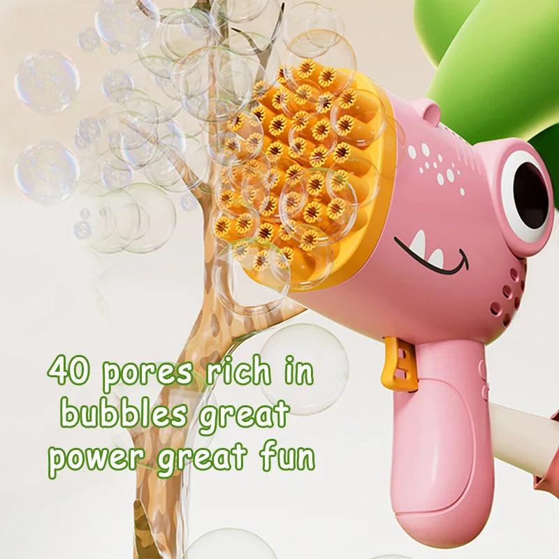 40 Hole Dinosaur Bubble Handheld Bubble Machine Electric Bubble Gun Outdoor Wedding Party Toy