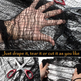 76x183cm Halloween Decorations Black Creepy Gauze Cloth Window Table Door Net Spooky Fancy Dress Party Haunted House Wall Decor