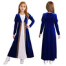 Girls Velvet Medieval Princess Dress Long Sleeve Renaissance Retro Robe Ancient Roman Long Dress for Halloween Carnival Party