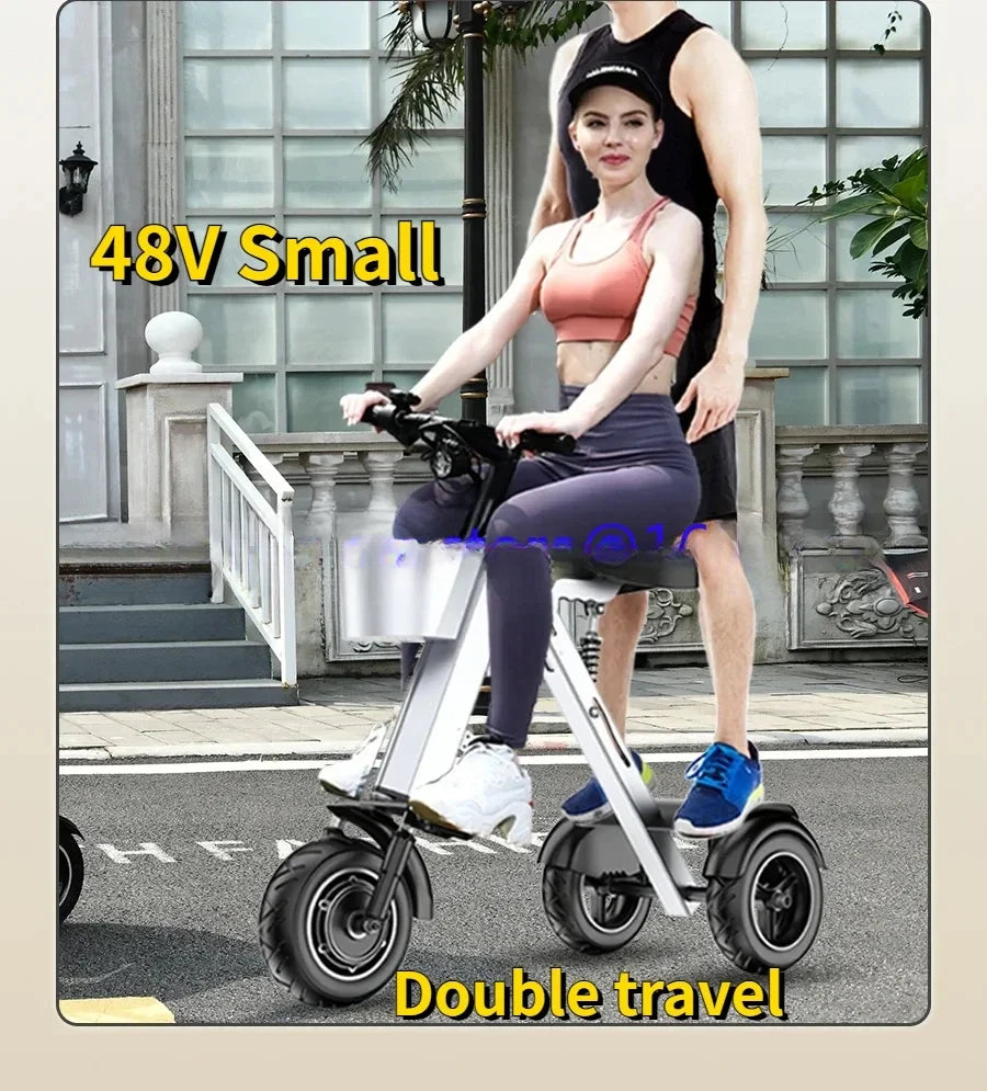48V light folding double electric vehicle portable small lightweight mini three-wheeled electric scooter P