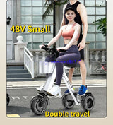 48V light folding double electric vehicle portable small lightweight mini three-wheeled electric scooter P