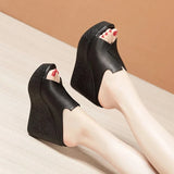 YAERNI High Heel 11cm Wedges Heel Fashion Sandals For Women's  Summer New Platform Large Size Open Toe Ladies Shoes - Lootquake