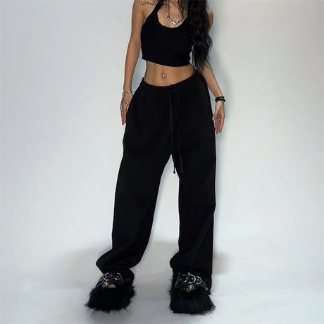 Women American Vintage Baggy Pants Y2K Hip Hop Joggers Oversized Trousers Female Casual Sports Sweatpants Spring Fall Streetwear - Lootquake