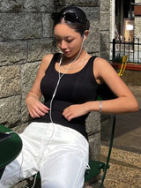 Camisole Tank Soft Cotton Top Women Summer Outfits Tight And Sexy Tank Top Knitted Bottom Shirt And Sleeveless Top For Outerwear - Lootquake