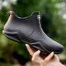 Fashion Couple's Outdoor Rain Boots New Men High Top Hiking Fishing Water Shoes Anti-slip Chef Work Ankle Boots Waterproof Shoes - Lootquake