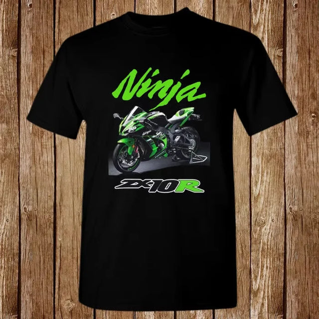 Print T-Shirt Mens Short Classic Japanese Motorcycle Fans Ninja ZX10R Motorcycle Mens New T-shirt O-Neck Hipster T-shirts - Lootquake