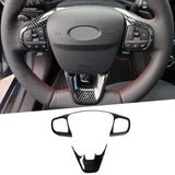 Embellecedor de cubierta de botón para interruptor de aire acondicionado de faros delanteros, volante, ventana interior, apariencia de fibra de carbono para Ford Focus MK4 2019 2020