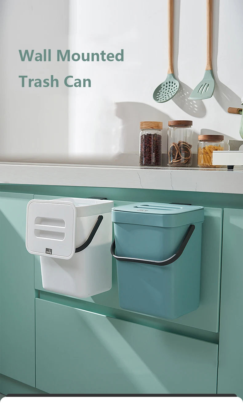 Space-Saving Quiet-Close Trash Can - 3/5L Eco-Friendly Sealed Bin For Kitchen & Office No Electricity Needed