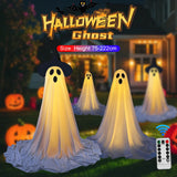 Spooky Ghost Decor Halloween Decorations Scary Standing Ghost Props with LED String Lights Outdoor Garden Yard Lawn Home Decor