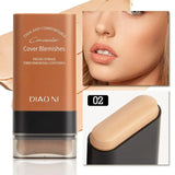 Base de maquillaje mate en barra, multiusos, borrador, cobertura total, resistente al agua, duradera, control de grasa, cobertura para el acné, con brocha.