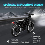 Bicicleta eléctrica Romeo con motor de 1200 W, 48 V, 60 Ah, 34 mph, velocidad máxima, 26 x 4 pulgadas, neumáticos anchos todoterreno, para acampar, para adultos.