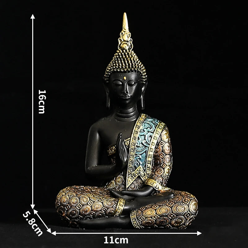 Estatua grande de Buda de Tailandia, escultura de Buda de resina verde hecha a mano, budismo hindú, fengshui, figura de meditación, decoración del hogar