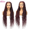 36" Butterfly Braids Wig | 613 Blonde & Burgundy Accents | Full Lace | Goddess Locs & Box Braids