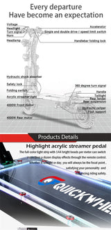 Dual Motor 10000W Top Electric Scooter 14 Inch Oversized Off-Road Tyres 72V-40AH Panasonic Brand Battery Maximum Speed 120KM/H