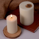 Molde de silicona para velas cilíndricas a rayas, hecho a mano, para hacer velas perfumadas, molde de cera, moldes artesanales de resina epoxi de cristal, decoración del hogar