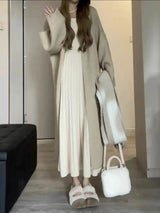 Sweater Long Dress For Woman Clothes Swing Casual Autumn Winter Knitted Korean Slim Long Sleeve Elegance Sweet Femal Clothing - Lootquake