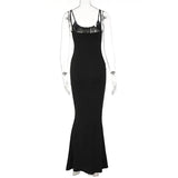 Dulzura Women 2025 Summer Party Club Evening Streetwear Bodycon Beach Basic Black Long Dress Wholesale Items For Business D22775