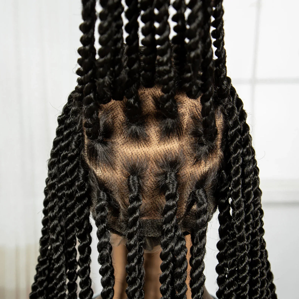 34" Twisted Knotless Box Braids Wig | Full Lace | Baby Hair | Synthetic Braids | Black Women