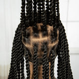 34" Twisted Knotless Box Braids Wig | Full Lace | Baby Hair | Synthetic Braids | Black Women