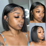 12A Bone Straight Bob Wig | Ready to Go | Glueless | Lace Frontal & Closure Options | Brazilian Remy Human Hair