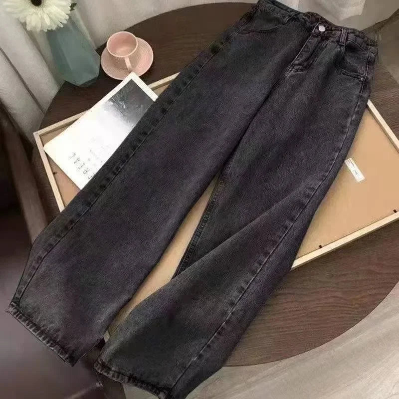 New Harajuku Hip Hop Cartoon Y2K Big Boy Jeans Women Graphic Embroidery Baggy Jeans Pants High Waist Wide Leg Trouser Streetwear - Lootquake