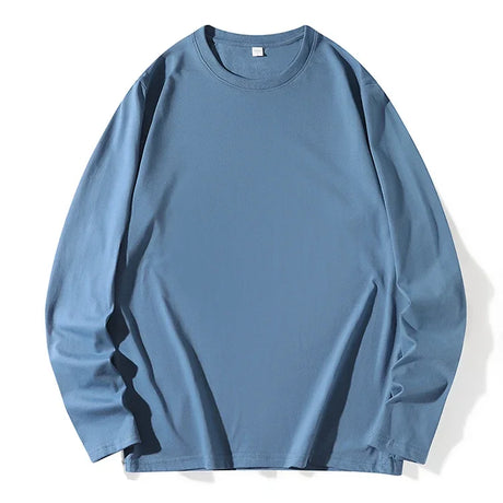 Men's Spring and Autumn New Long Sleeve T-shirt Simple and Fashionable Versatile Round Neck Underlay Top - Lootquake