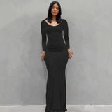 Vestidos para mujer 2023 Sexy tirantes finos negro vestido largo noche Y2k sin mangas sólido ajustado ceñido maxi vestidos