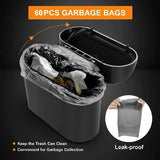 Car Trash Can (with Lid) Contains 60 (300) Garbage Bags, Small Car Trash Can, Leak-proof Mini Car Accessories
