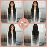 36" Knotless Box Braids Wig | Transparent Full Lace | Baby Hair