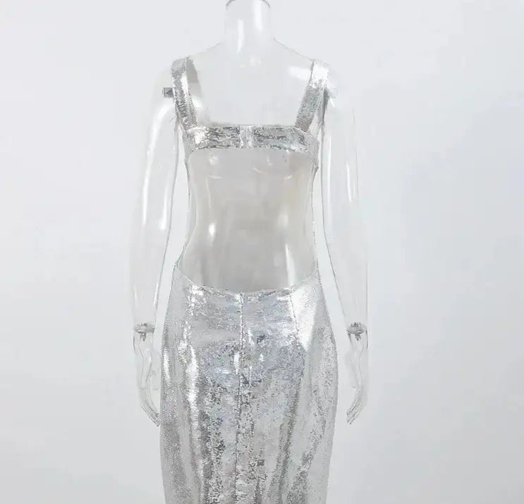 Women's Dresses Fashion Summer Suspender Backless Glitter Long Dress for Women - Lootquake