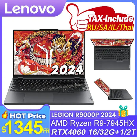 Lenovo LEGION R9000P 2024 AMD R9 7945HX Geforce RTX4060 8GB 16/32GB RAM 1TB SSD 16" 2.5K 240Hz Screen - Lootquake