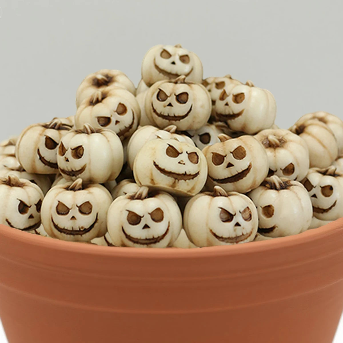 20 creative Halloween white pumpkins, outdoor garden bonsai decoration filled with pumpkin ornaments, home micro landscape decor