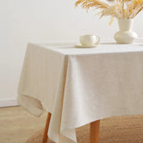 Ruffled Linen Cotton Tablecloth for Wedding Home Party Dining Banquet Decoration Flax Fabric Table Cloth Luxurious Table Cover