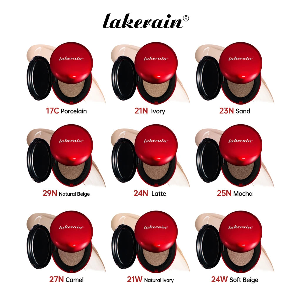 Base de maquillaje en cojín con protector solar Lakerain, resistente al agua, de larga duración, iluminadora, en crema, para mujer, maquillaje facial, cosmética coreana.