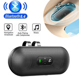 Altavoz Bluetooth 5.4, kit manos libres para coche, clip para visera, receptor de audio inalámbrico, altavoz, reproductor de música a todo volumen, micrófono dual