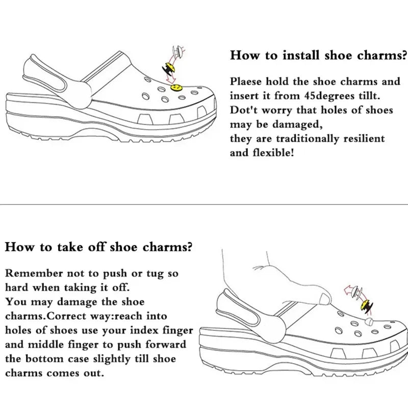 17PCS Fashion Shoe Charms Set Accessories Hole Shoe Buckle Silver Crystal Bear Chain DIY Shoes Decorations Woman Girls Gift